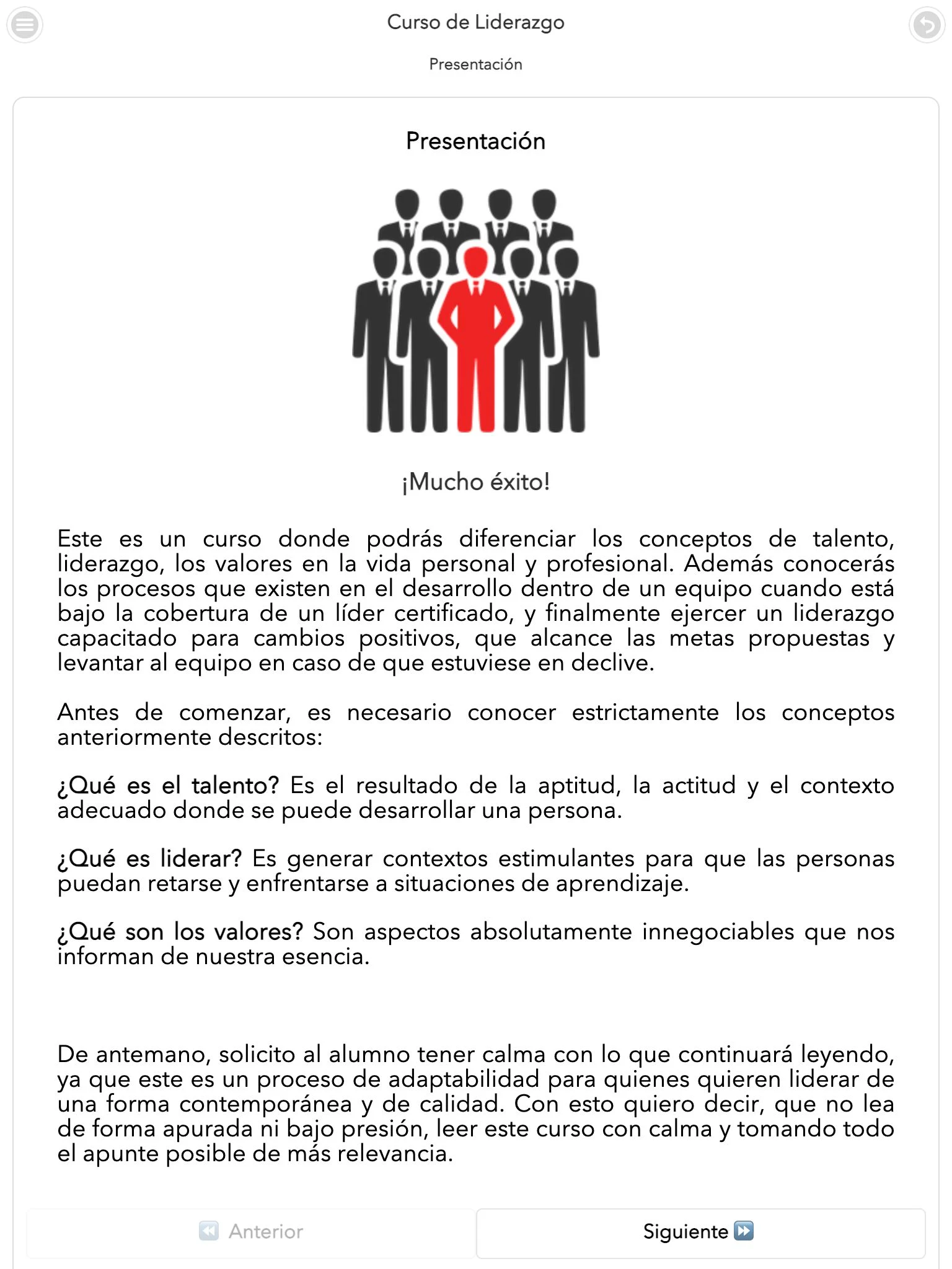 Curso de Liderazgo screenshot